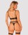 Obsessive Selinne 3-pcs set - комплект эротического белья с поясом для чулок, XL/XXL (чёрный)